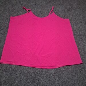 Ofeefan Women's Pink‎ Round Neck Spaghetti Adjustable Strap Lightweight Tank 3XL